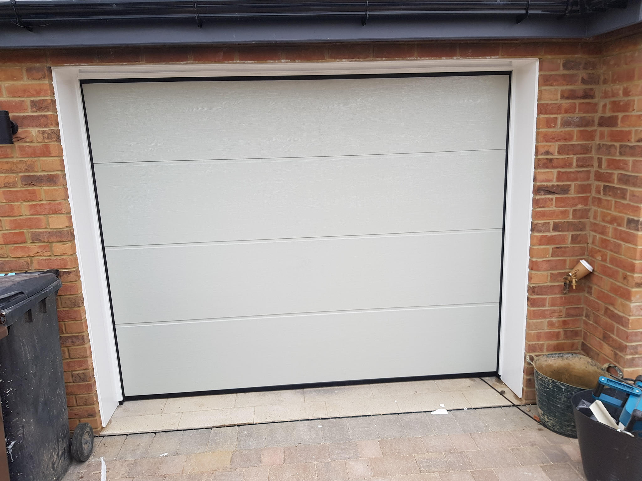 image of a grey garage door
