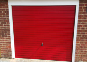image of red garage door