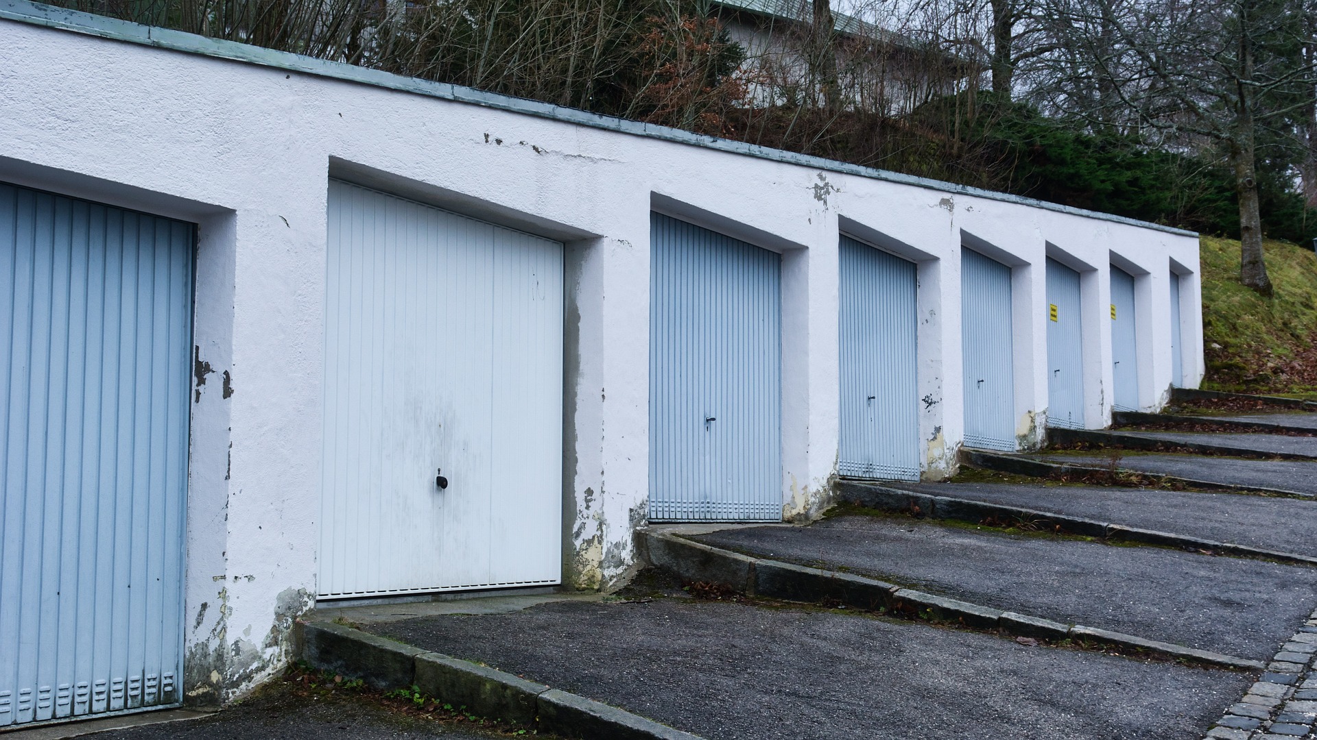 image of multiple garage doors