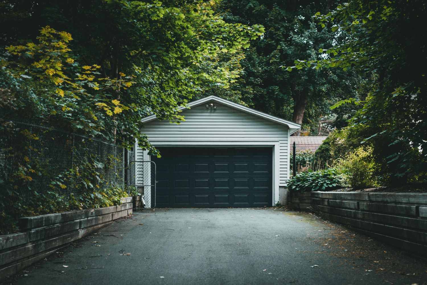 image of a black garage door